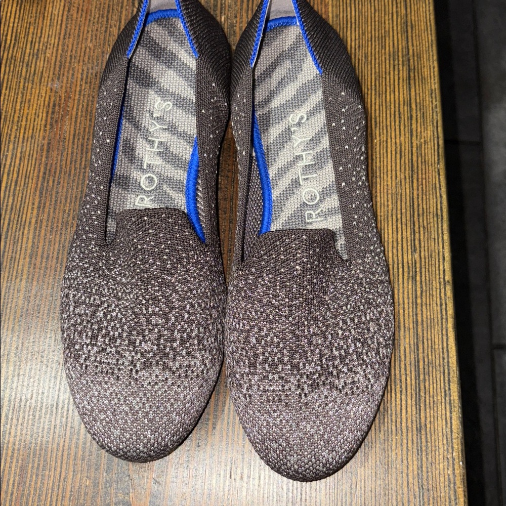 Rothy's Black and Blue Speckled Loafers - Picture 2 of 4
